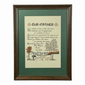 Homestead Designs Bonnie Hill Father Father In Law  Cross Stitch 17" X 13" Frame